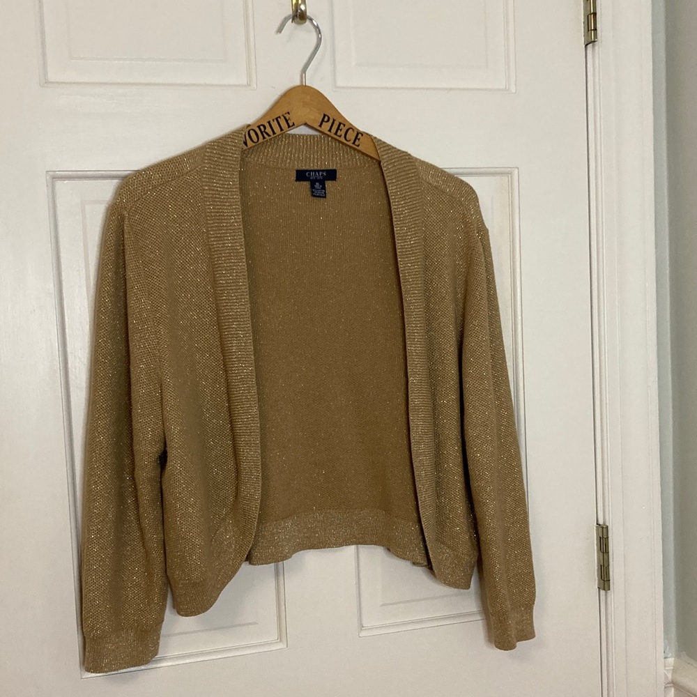 Chaps Gold Shimmer Cardigan